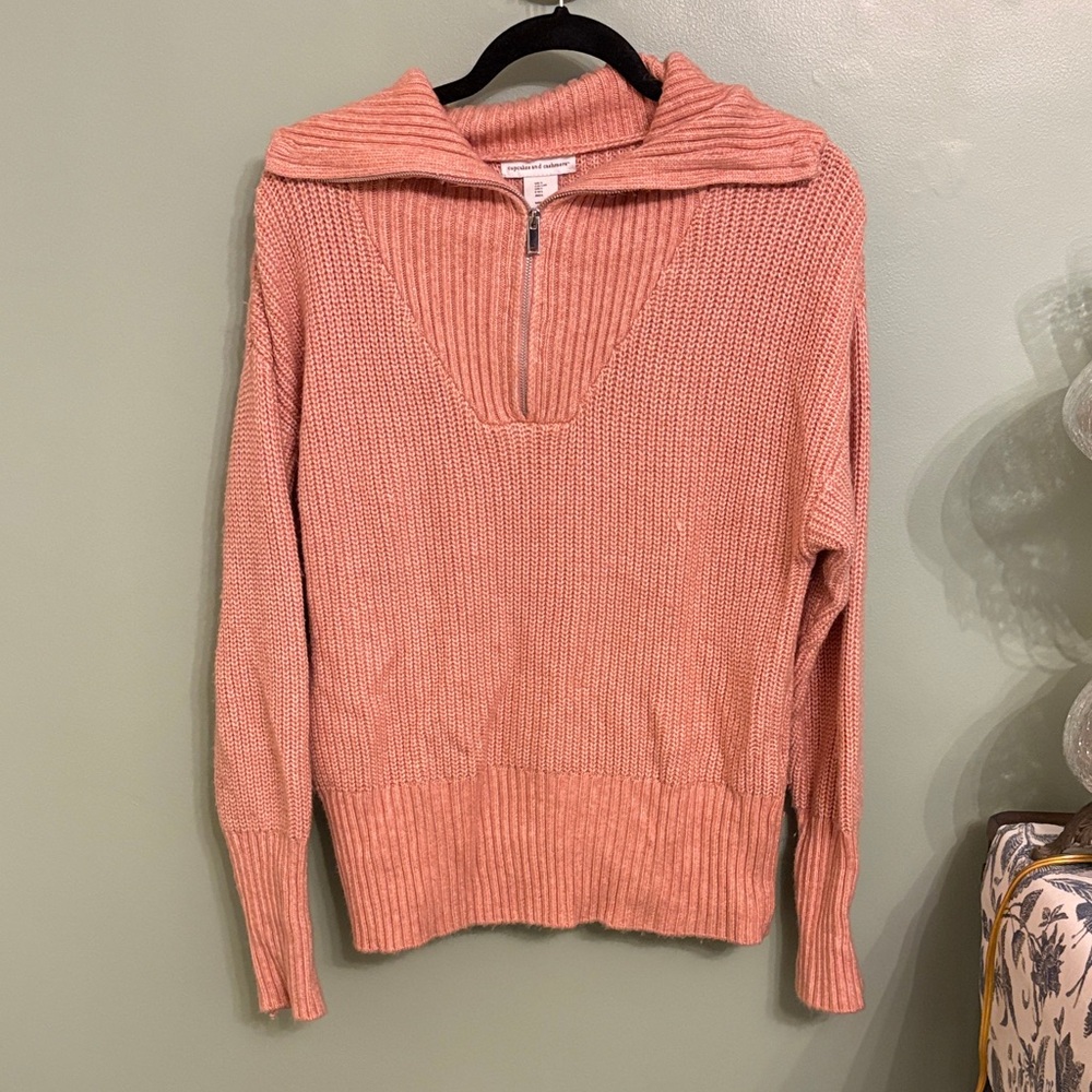 cupcakes & cashmere Coral Cowl Neck Sweater